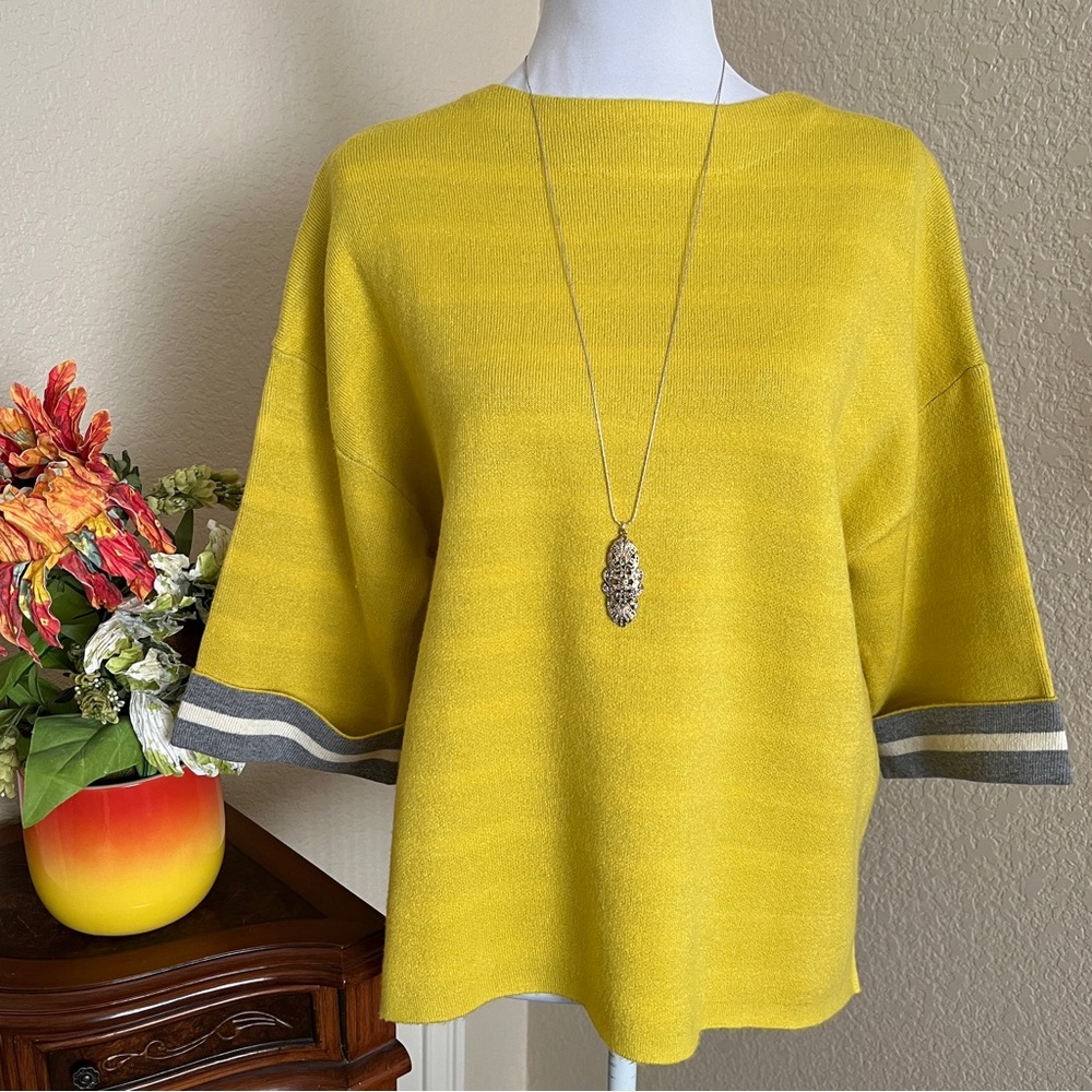 Oliver HiLo  Rolled 1/2 Sleeve Sweater
